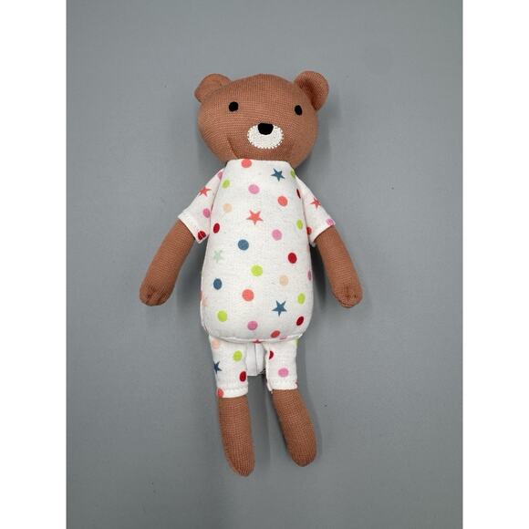 Pillowfort Small Teddy Bear Plush In Polka Dot Pajamas 9” Stuffed Animal - Picture 1 of 6